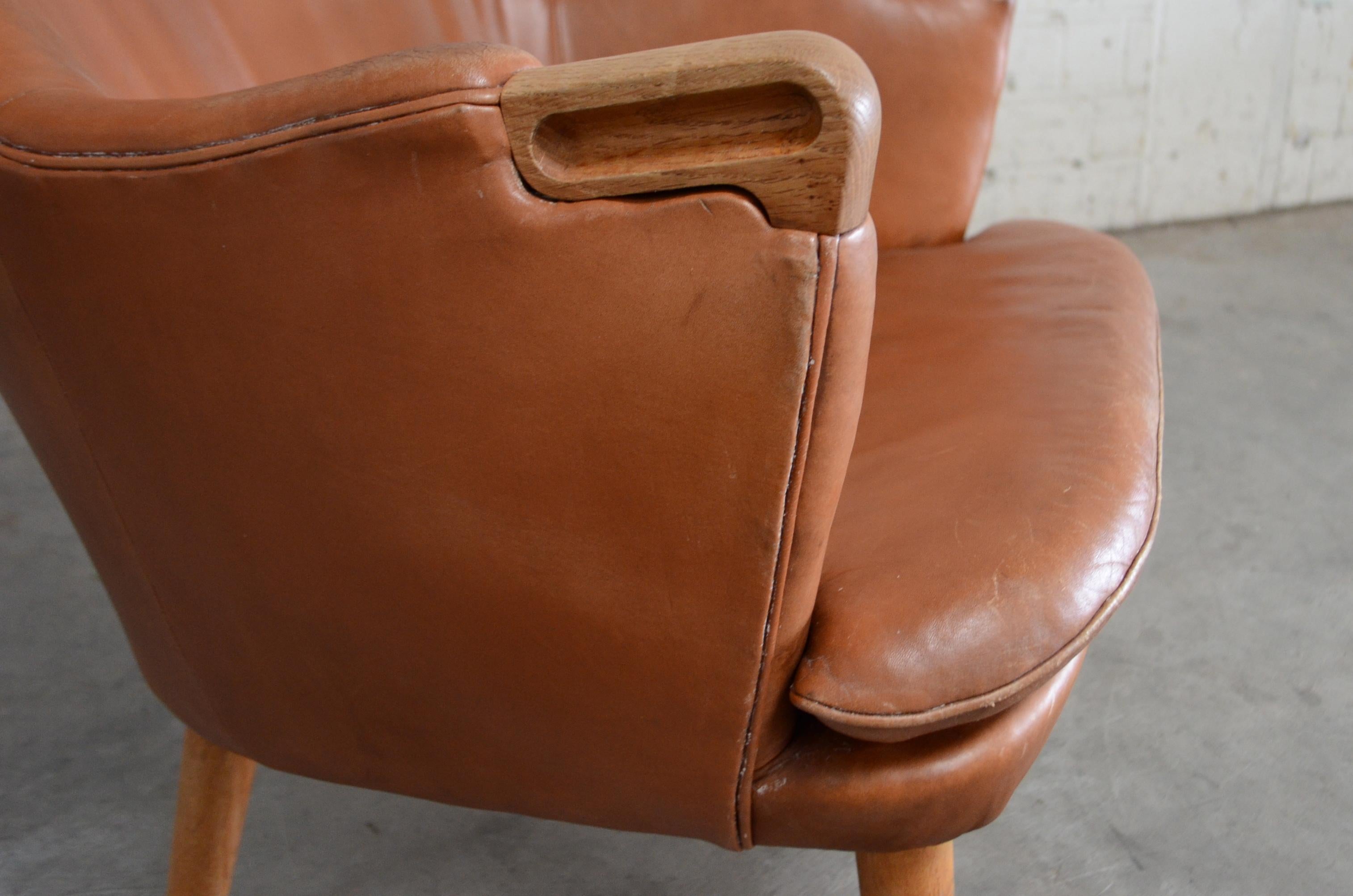 Hans Wegner Cognac Leather Mini Bear Chair Lounge AP 20 for AP Stolen 11
