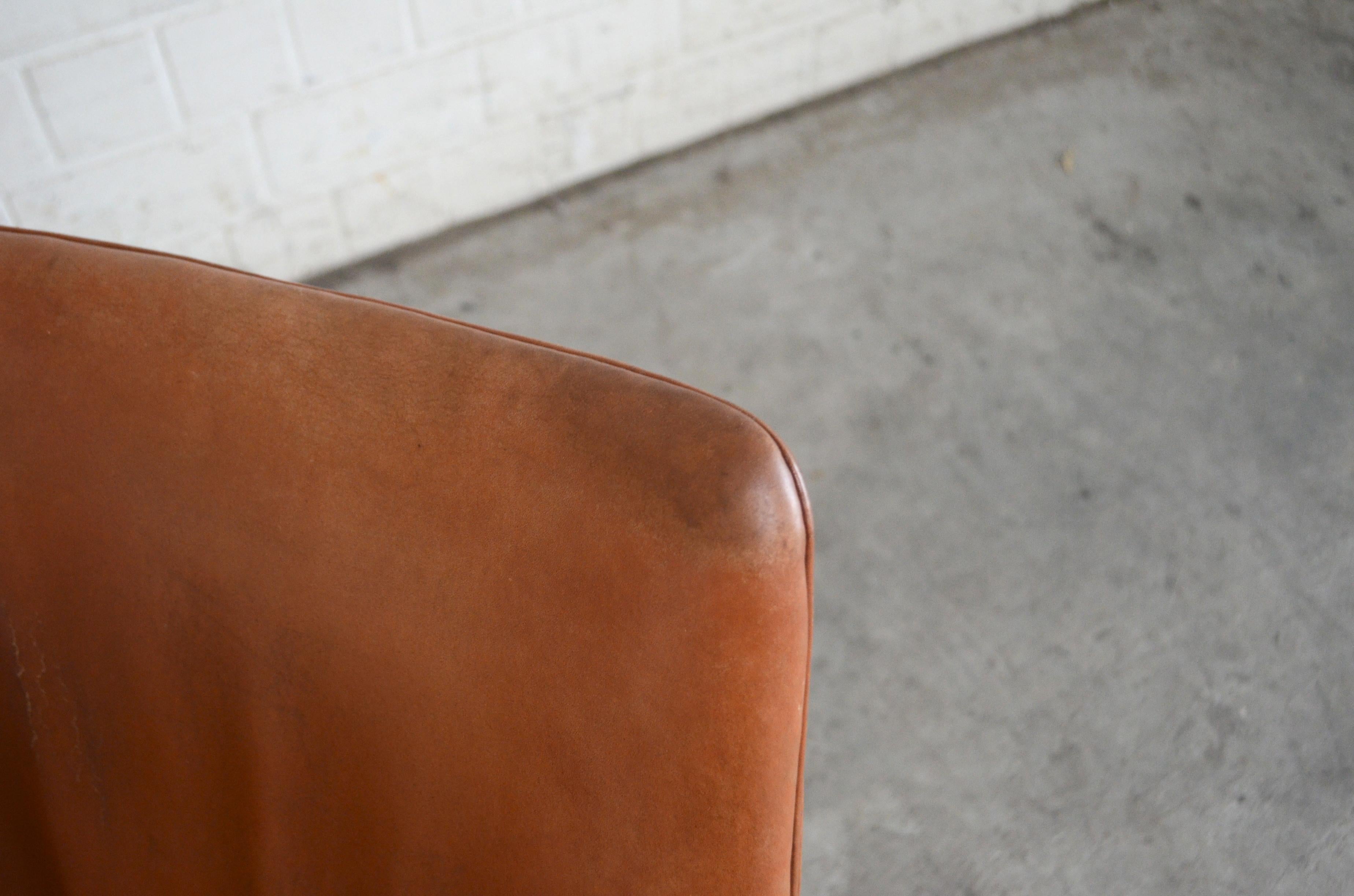 Hans Wegner Cognac Leather Mini Bear Chair Lounge AP 20 for AP Stolen 12