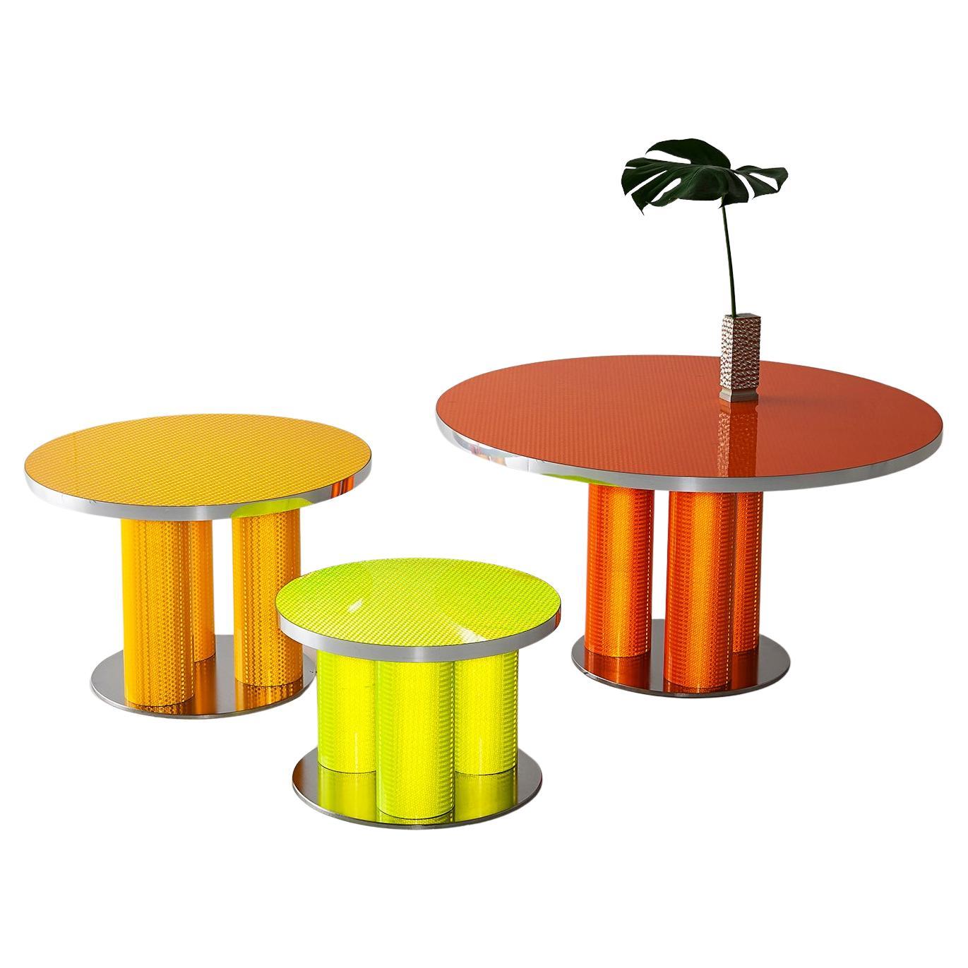 Modern Coffee Tables set "Reflector Collection" by Sebastiano Bottos, Italia For Sale