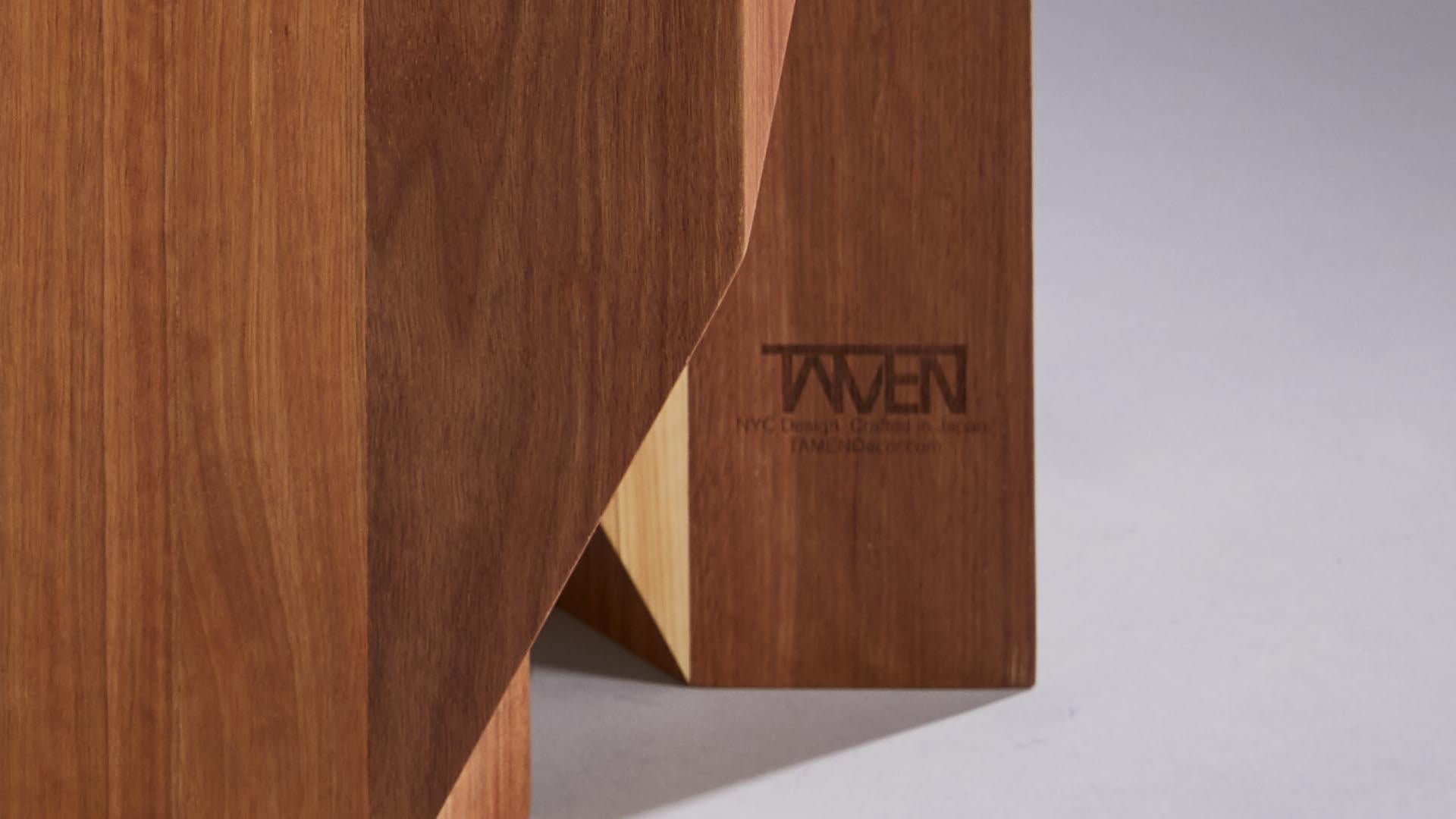 Wood Yosegi, Modern Japanese Style Multi-Functional Pair of Stools by Tamen For Sale