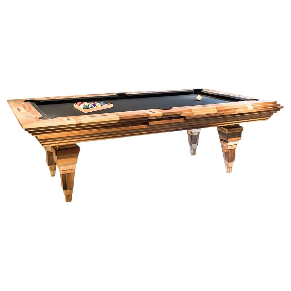 Light Tropics' Handcrafted Billardtisch und Queue Stand von Hillsideout