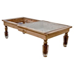 Handcrafted Couchtisch aus Holz und blauem Plexiglas mit Mosaik von Hillsideout