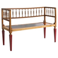 Liquid Color Bench in Elm Wood with Colored Resin Seat by Hillsideout