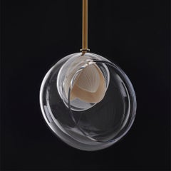 Furnace Glass, Porcelain, Brass and Dimmable LED ceiling ligh by Vezzini & Chen