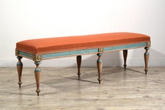 18th Century, Italian Neoclassical Lacquered Wood Center Bench