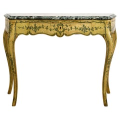 18th Century, Italian Rococo Lacquered Wood Console