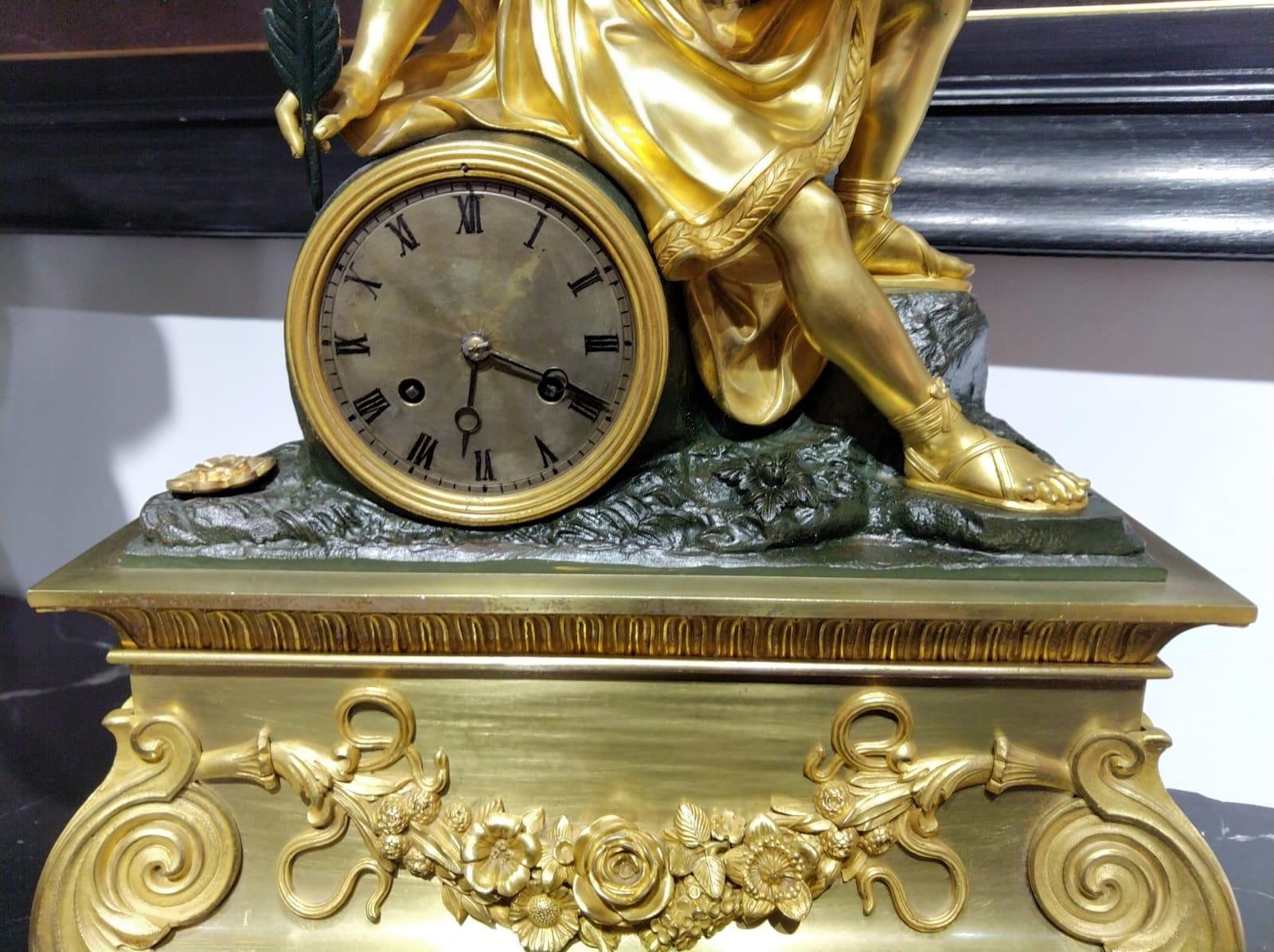 19th Century Gilt Bronze Ormolu Mantel Clock Ovid Ars Amatoria by Honoré Pons 1