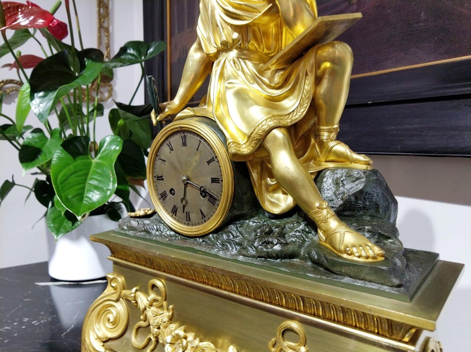 19th Century Gilt Bronze Ormolu Mantel Clock Ovid Ars Amatoria by Honoré Pons 2