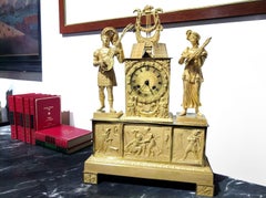 19th Century Gilded Bronze Ormolu Mantel Clock Air du Troubadour LAST PRICE