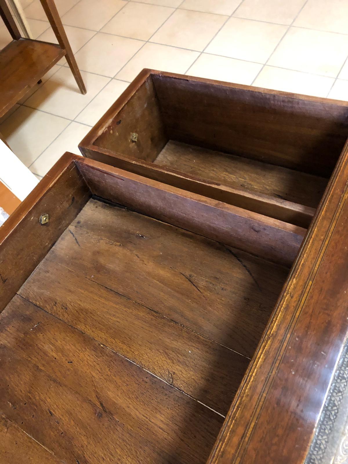 19th Century Louis XVI Mahogany and Leather Small Bureau Plat RESTORED For Sale 7