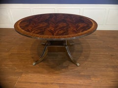 Round/Oval Mahogany Georgian Style Single Pedestal Dining Table by Leighton Hall