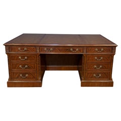 Traditional 72 Inch Mahogany Executive Desk by Leighton Hall