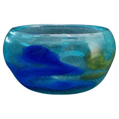 Bengt Orup for Johansfors Sweden Modernist Blue Art Glass Vase