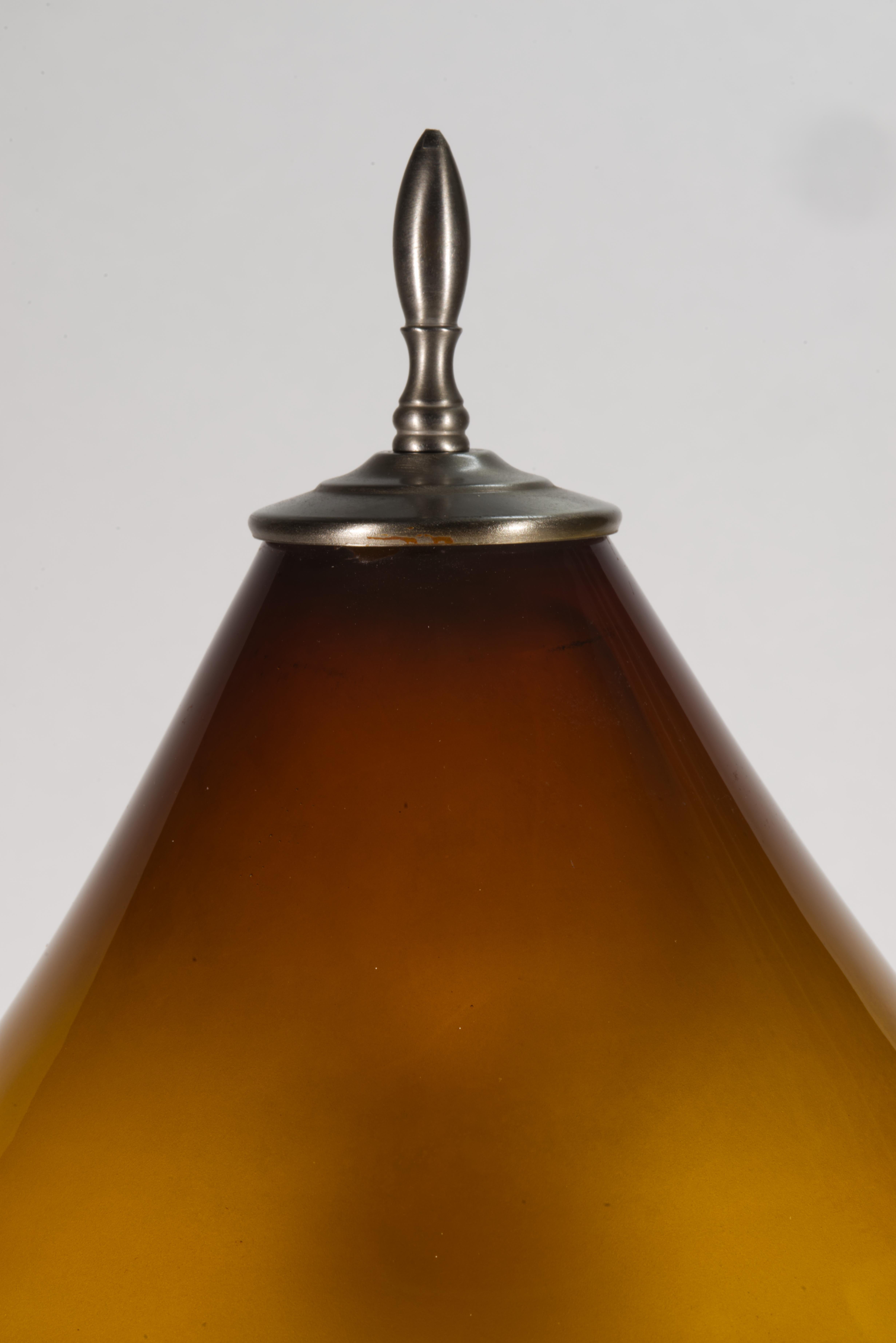 Steven Correia Amber Art Glass Table Lamp For Sale 2
