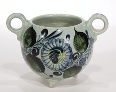 Set da tapas in ceramica di Tonala, Messico, arte popolare dipinta a mano, anni '60