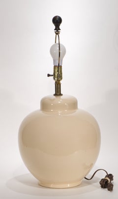 Lampada da tavolo vintage con grande urna in ceramica "Moon Jar", anni '60-'70