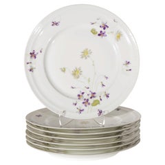 Servizio Haviland Limoges composto da 7 piatti piani in porcellana con motivo "Wildflowers", 1894-1931