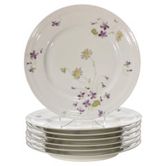 Servizio Haviland Limoges composto da 7 piatti piani in porcellana con motivo "Wildflowers", 1894-1931