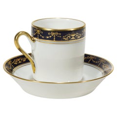 Ginori Porcelain Castello Espresso Cup and Saucer Set, Italy 1980s