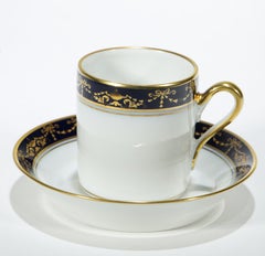 Ginori Porcelain Castello Espresso Cup and Saucer Set, Italy 1980s