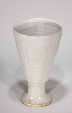 Vaso con piedistallo di Frans Wildenhain, ceramica d’arte americana, anni ’50-’60