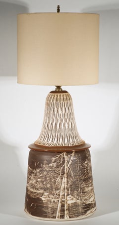Carol Snyder Large Porcelain Table Lamp, American Studio Pottery
