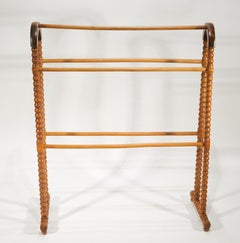 Antique American Bobbin Frame Maple Blankets Stand Towels Rack