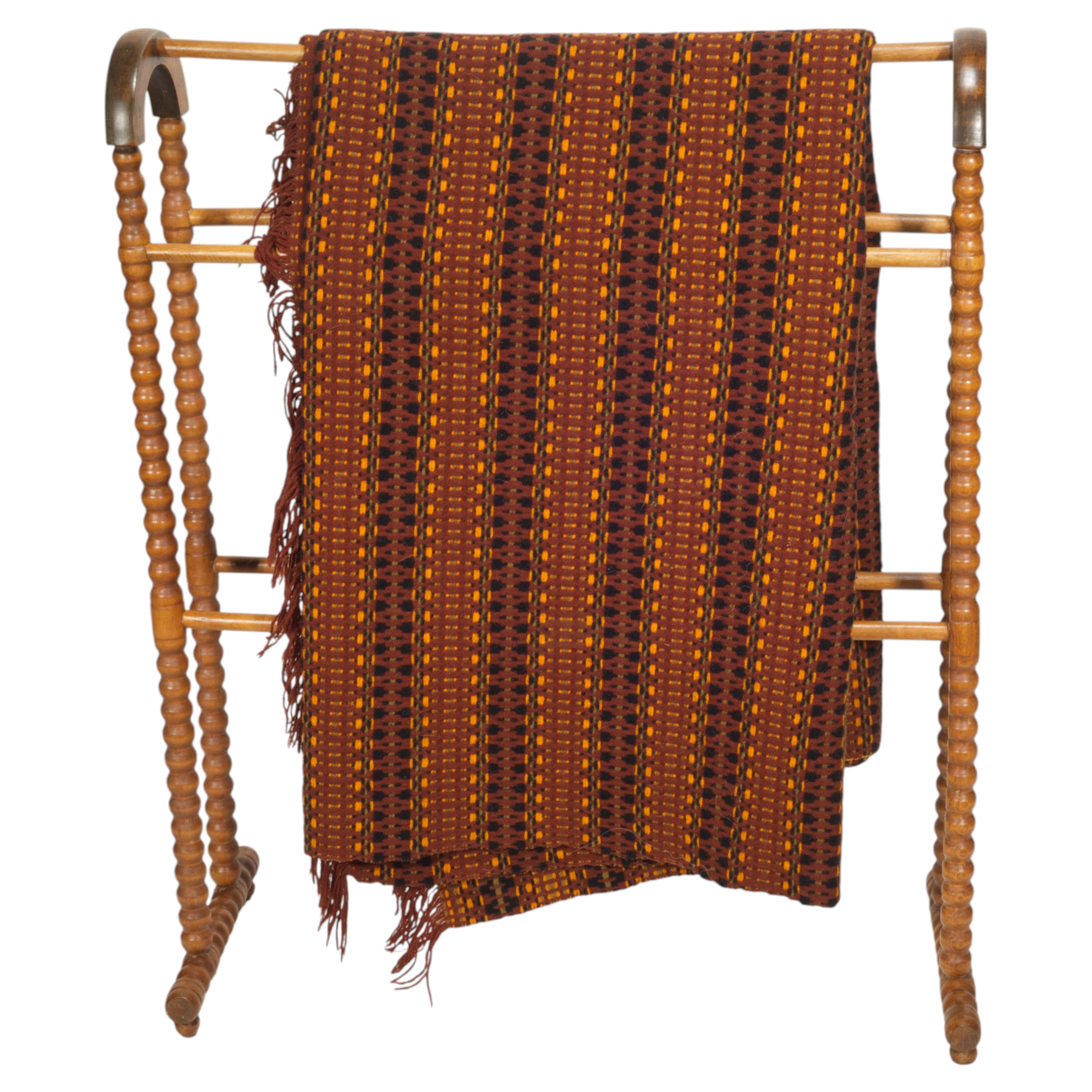 Pre-owned Pendleton Vintage  Wool Throw Blanket Mid Century Modern 1960s-1970s In Brown