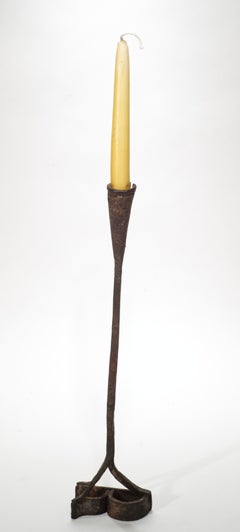 Primitive Branding Iron Candlestick, American Folk Art