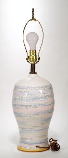 Stoneware Jug Jar Table Lamp, American Studio Pottery 1970s
