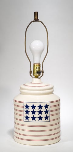 Americana Large Stoneware Jar Crock Table Lamp Studio Pottery