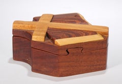 Vintage Carved Cross Puzzle Box, American Studio Craftsman 1970s