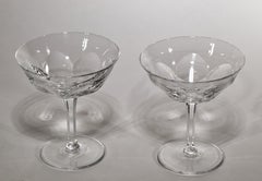Vintage Pair of Champagne Coupe Crystal Cut Glasses