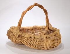 Vintage American Hand Woven Low Gathering Buttocks Basket