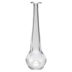 Nils Landberg for Orrefors Art Deco Soliflore Vase, Clear Glass 1950s