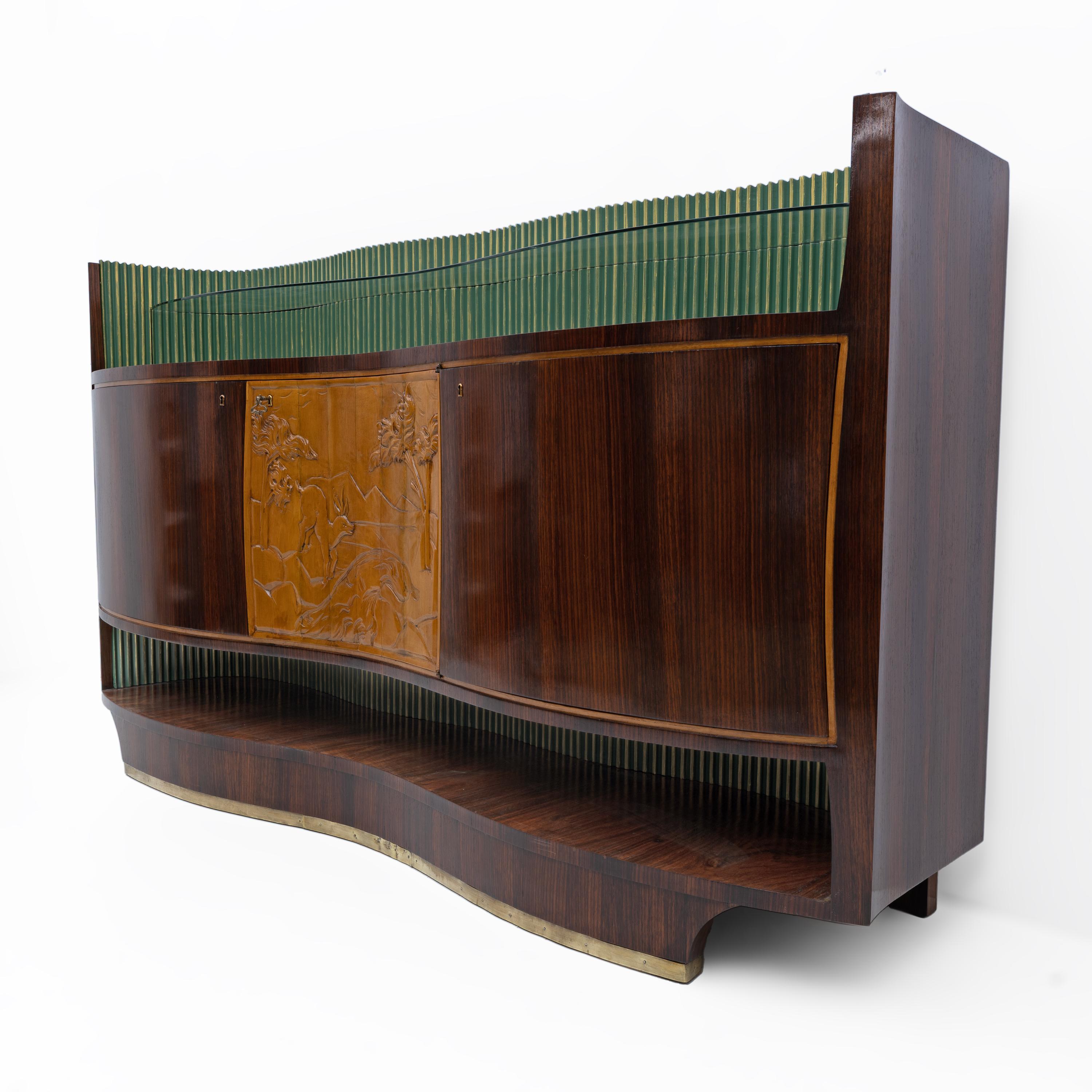 Mid-Century moderno Cabinet Bar italiano di Vittorio Dassi, anni '50, moderno a metà secolo in vendita