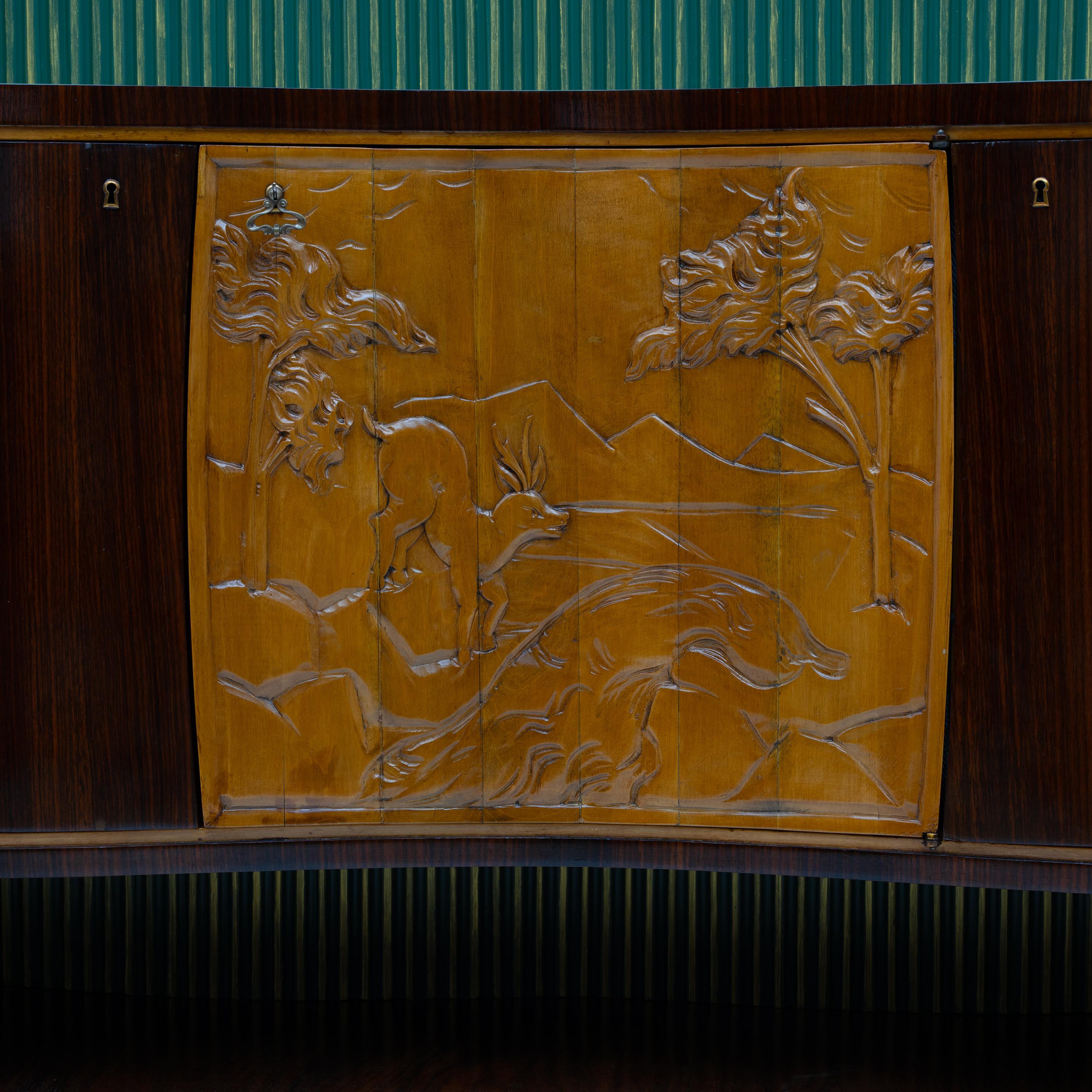 Cabinet Bar italiano di Vittorio Dassi, anni '50, moderno a metà secolo In condizioni buone in vendita a Puglia, Puglia