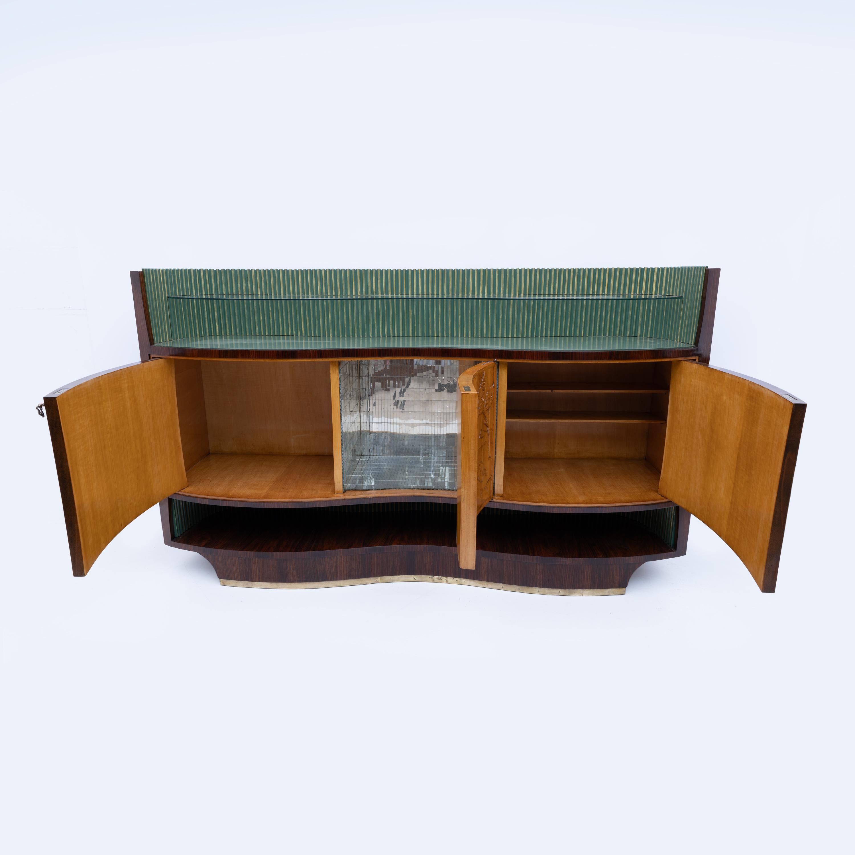 Metà XX secolo Cabinet Bar italiano di Vittorio Dassi, anni '50, moderno a metà secolo in vendita