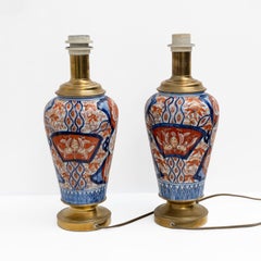 Pair of Imari Porcelain Vases with Gilt Bronze Mounts, Japan, Meiji Period