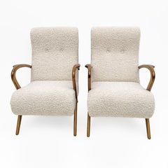 Attribute to Paolo Buffa Mid-century Modern Italian Bouclè Armchairs, Pair