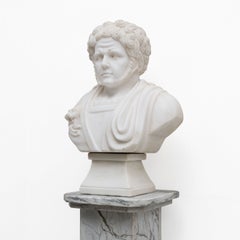 White Marble Bust of a Roman Emperor, 20th Century