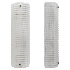Pair of Modern Italian Murano Glass Textured Wall Sconces