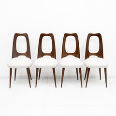 Set of Four Mid-Century Italian Walnut Dining Chairs by Vittorio Dassi, 1950