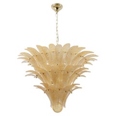 Kronleuchter aus Murano-Glas im Mid-Century-Stil mit Palmettmotiven, Italien