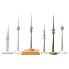 Collection Vintage Space Age Looking TV Tower Models 1970 from Europe