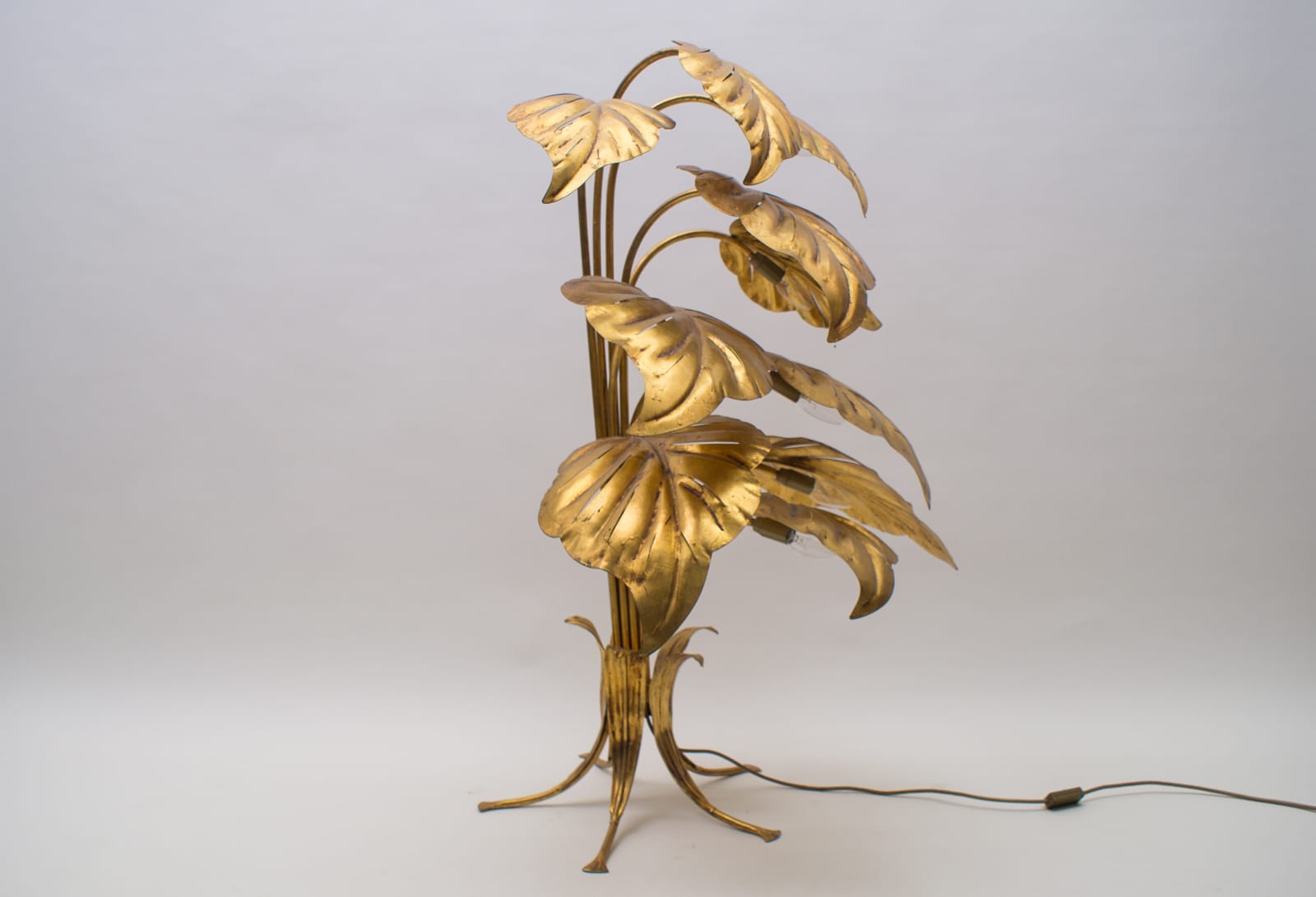 Amazing Gilded Floral Floor Lamp by Hans Kögl, Germany, 1960s In Good Condition In Nürnberg, Bayern