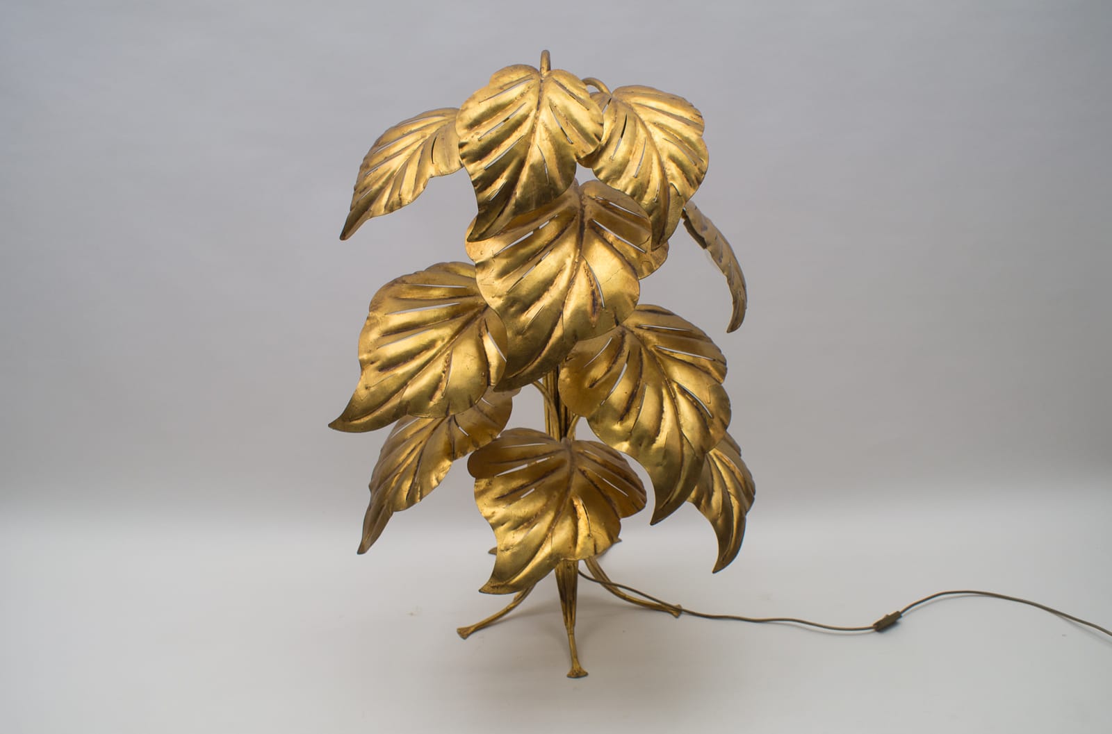 Hollywood Regency Amazing Gilded Floral Floor Lamp by Hans Kögl, Germany, 1960s