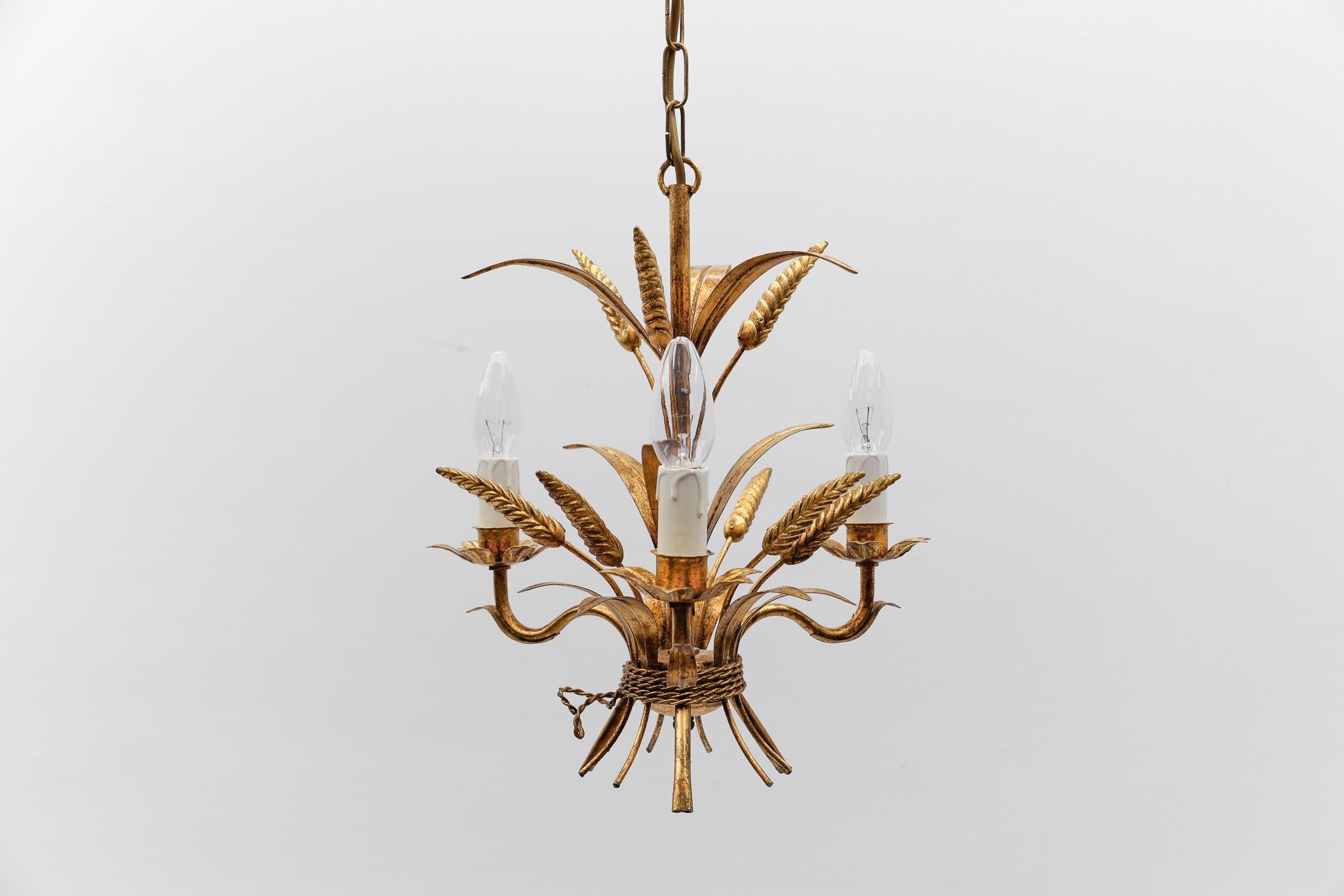 Hollywood Regency Flower Ceiling Lamp by Hans Kögl, Germany, 1970s In Good Condition For Sale In Nürnberg, Bayern
