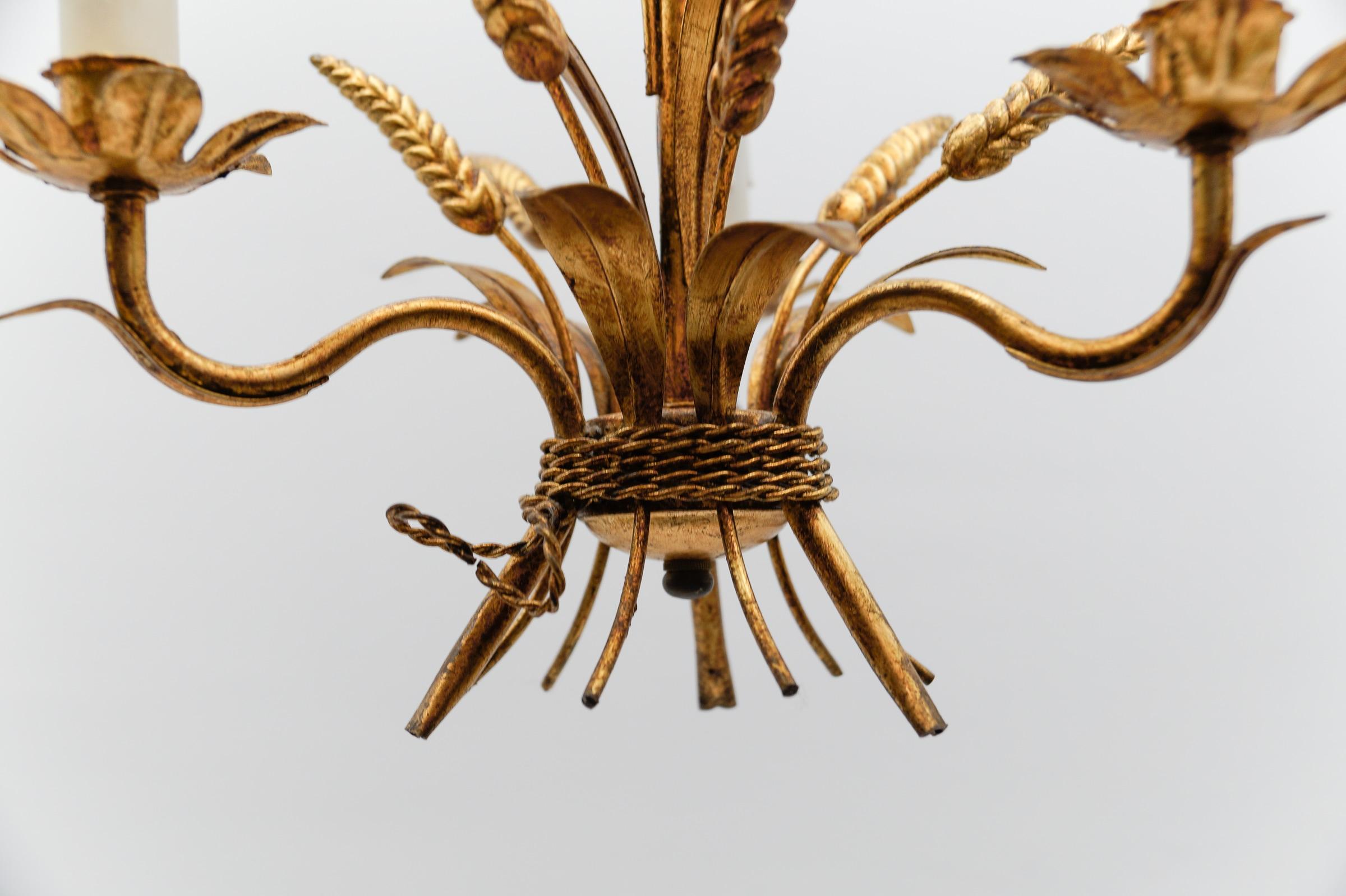Hollywood Regency Flower Ceiling Lamp by Hans Kögl, Germany, 1970s For Sale 4