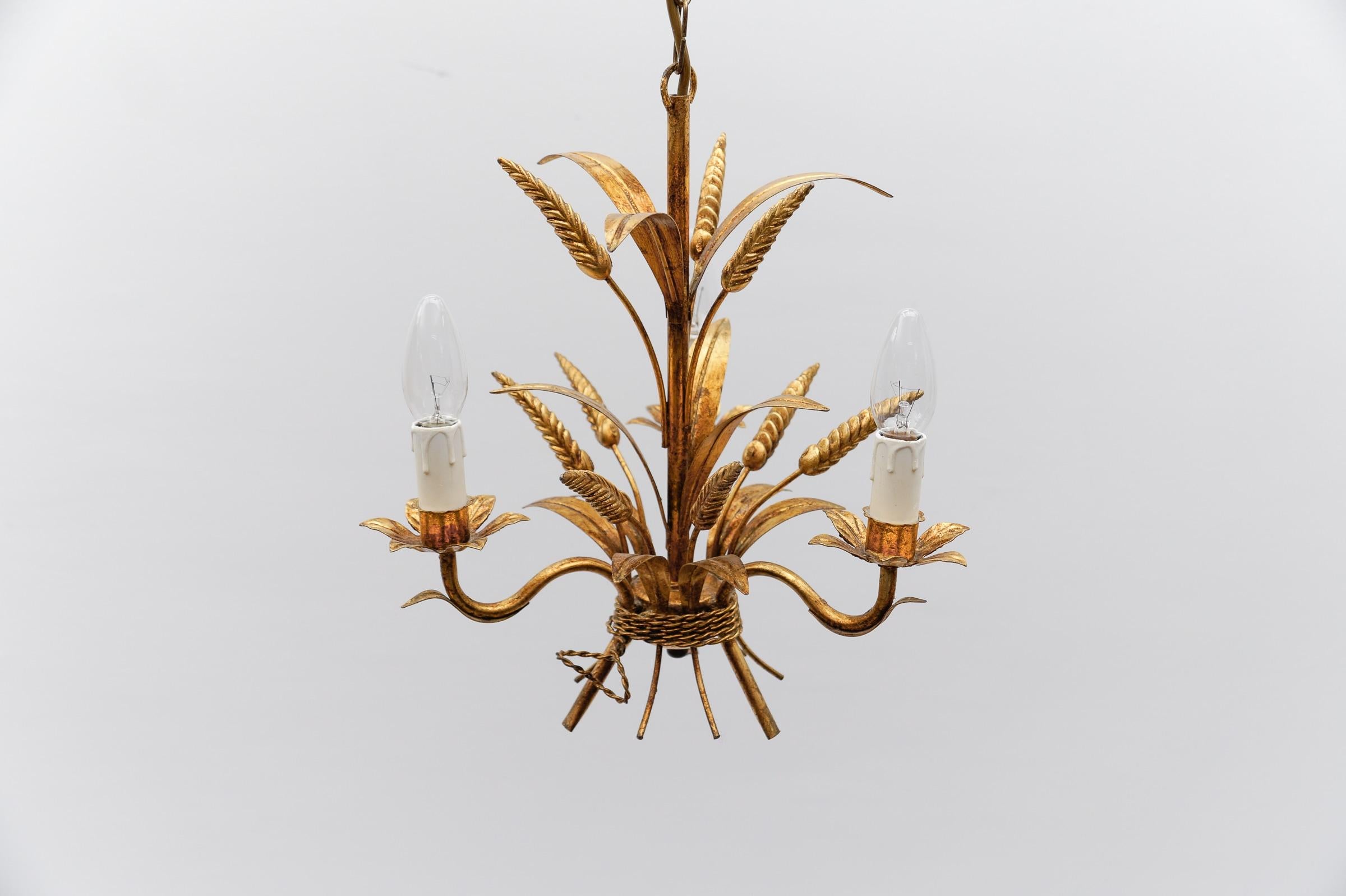 Hollywood Regency Flower Ceiling Lamp by Hans Kögl, Germany, 1970s For Sale 2